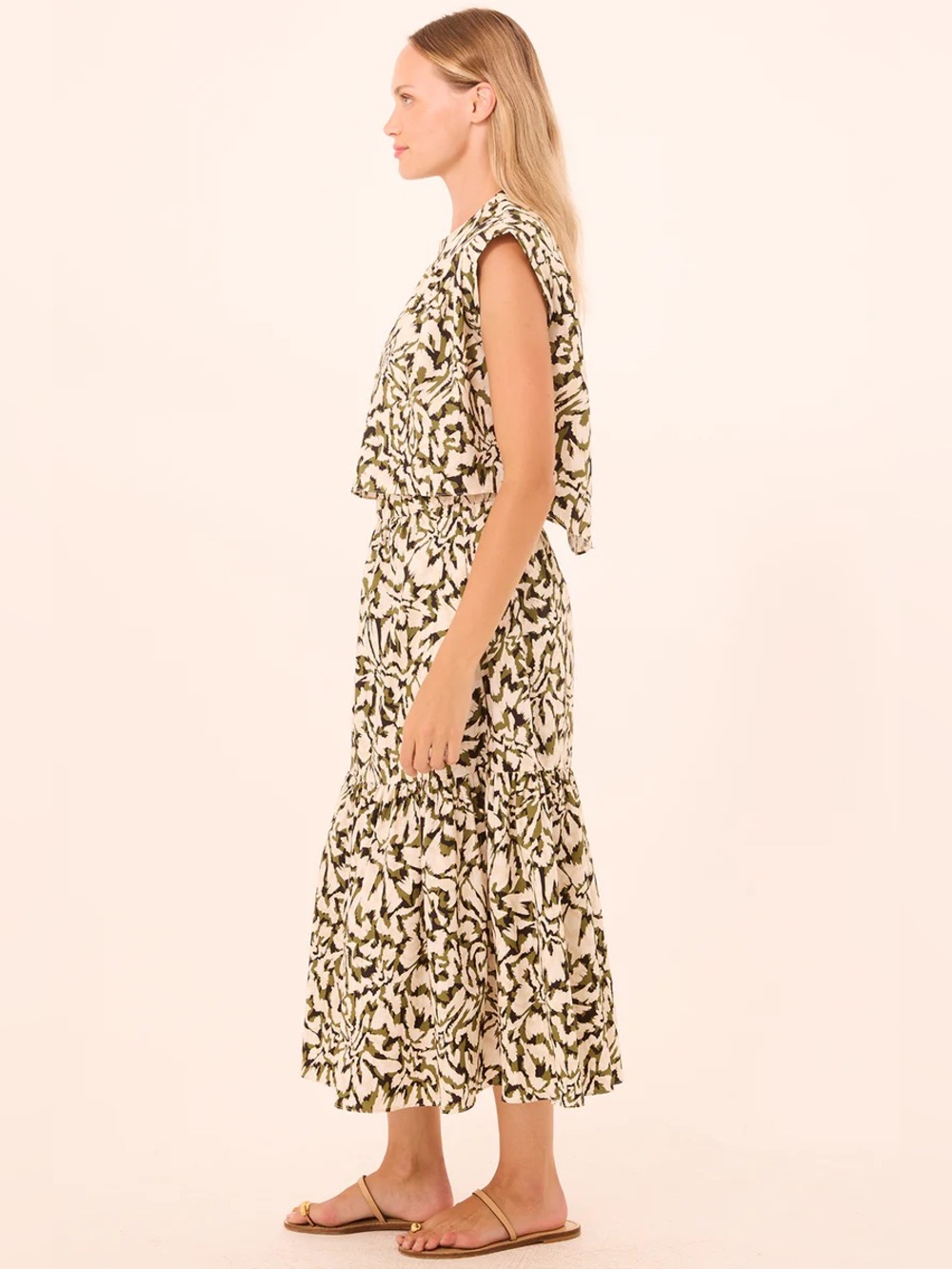 NEW MISA Los Angeles Itzel Skirt & Alina Top Cotton Abstract Floraburst Size S/M - Picture 4 of 16